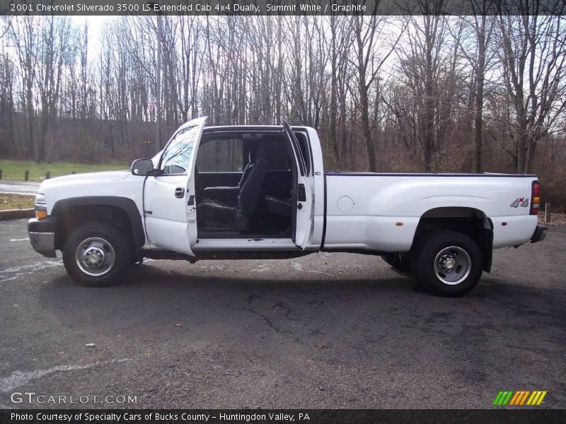 Summit White / Graphite 2001 Chevrolet Silverado 3500 LS Extended Cab 4x4 Dually