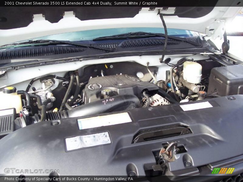 Summit White / Graphite 2001 Chevrolet Silverado 3500 LS Extended Cab 4x4 Dually