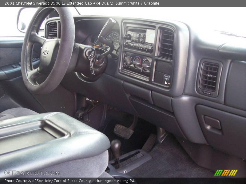 Summit White / Graphite 2001 Chevrolet Silverado 3500 LS Extended Cab 4x4 Dually