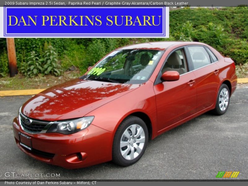 Paprika Red Pearl / Graphite Gray Alcantara/Carbon Black Leather 2009 Subaru Impreza 2.5i Sedan