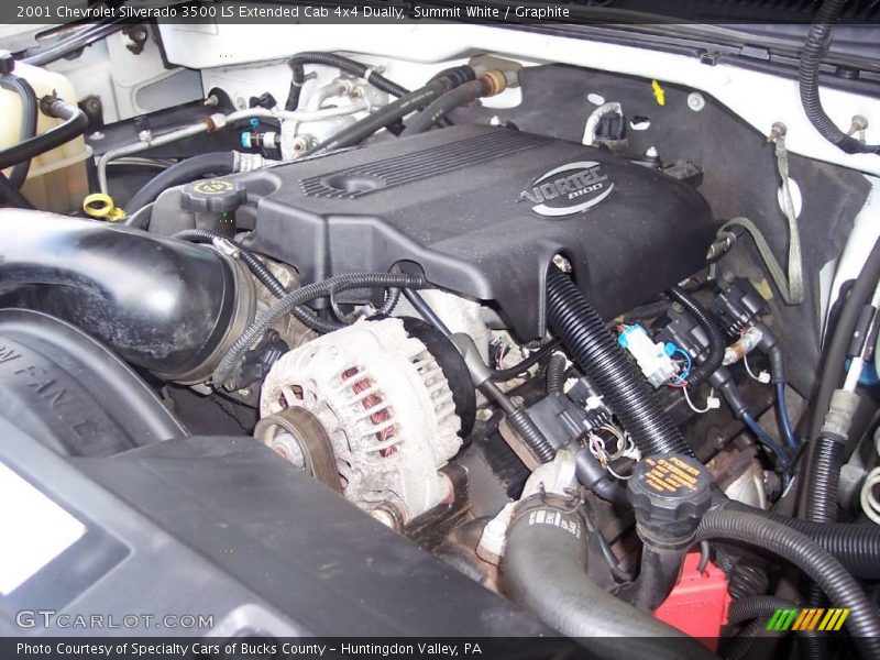 Summit White / Graphite 2001 Chevrolet Silverado 3500 LS Extended Cab 4x4 Dually