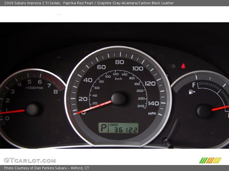 Paprika Red Pearl / Graphite Gray Alcantara/Carbon Black Leather 2009 Subaru Impreza 2.5i Sedan