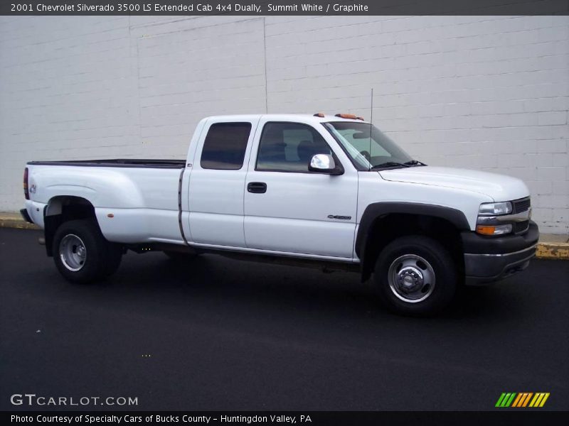 Summit White / Graphite 2001 Chevrolet Silverado 3500 LS Extended Cab 4x4 Dually