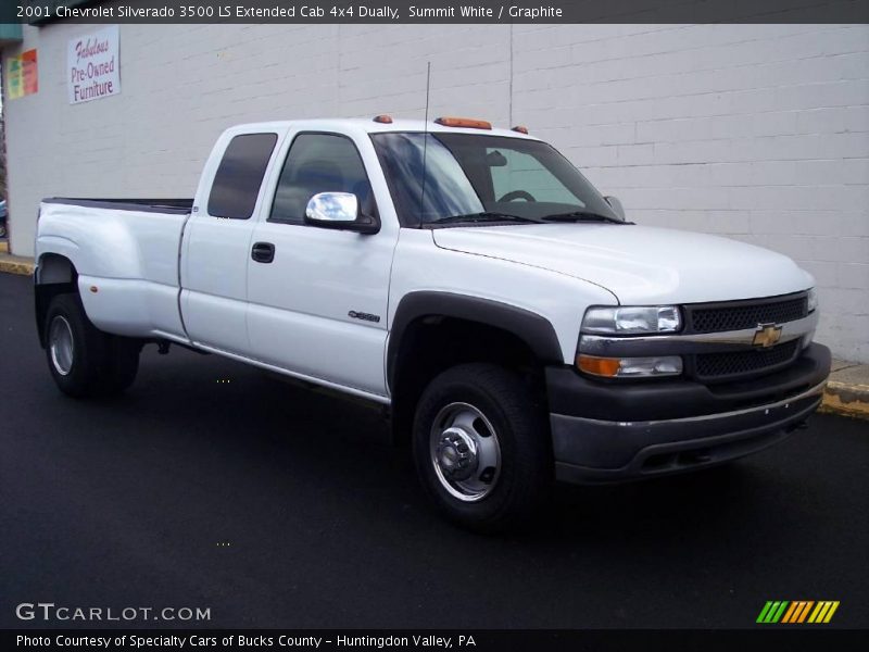 Summit White / Graphite 2001 Chevrolet Silverado 3500 LS Extended Cab 4x4 Dually