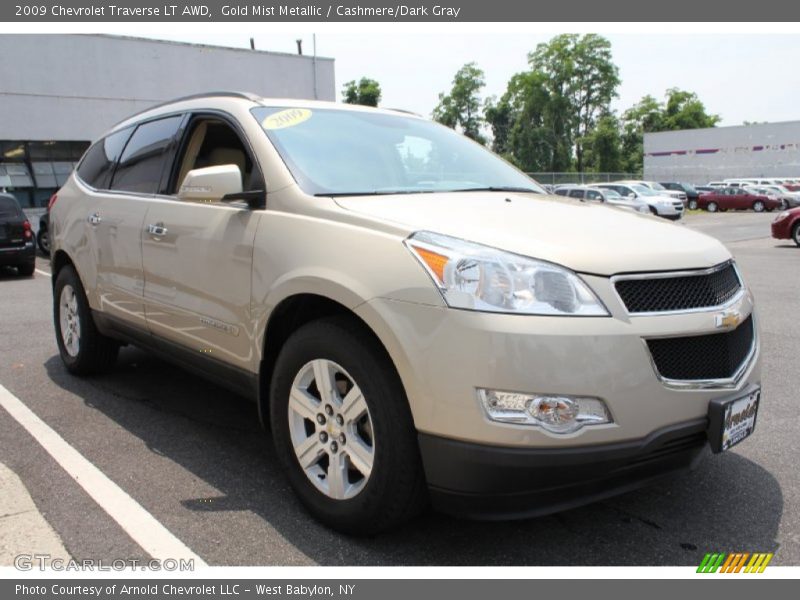 Gold Mist Metallic / Cashmere/Dark Gray 2009 Chevrolet Traverse LT AWD