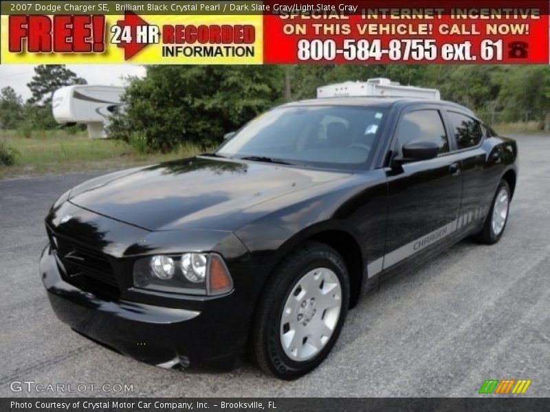Brilliant Black Crystal Pearl / Dark Slate Gray/Light Slate Gray 2007 Dodge Charger SE