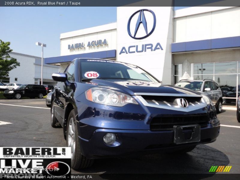 Royal Blue Pearl / Taupe 2008 Acura RDX