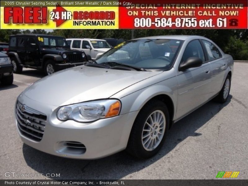 Brilliant Silver Metallic / Dark Slate Gray 2005 Chrysler Sebring Sedan