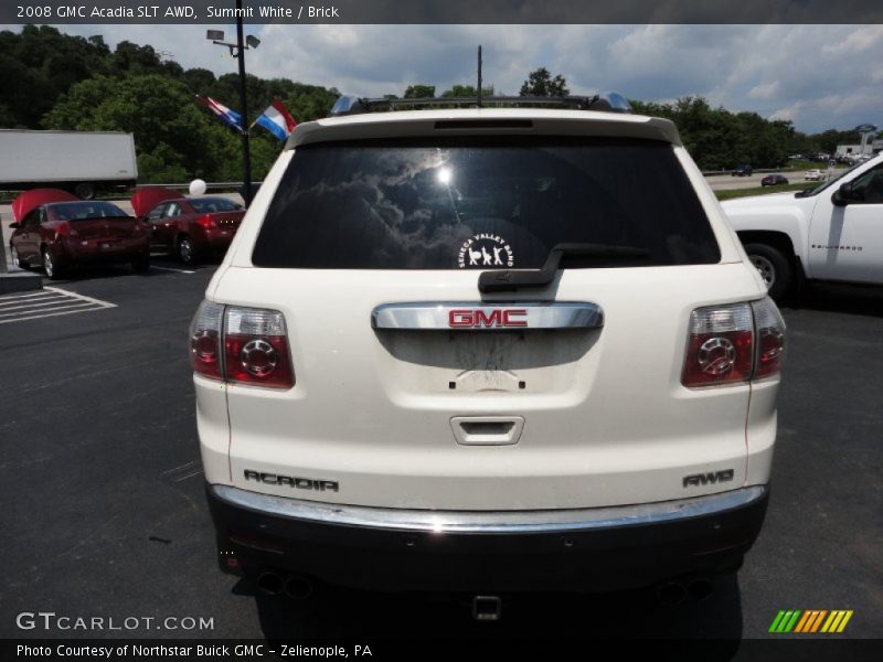 Summit White / Brick 2008 GMC Acadia SLT AWD