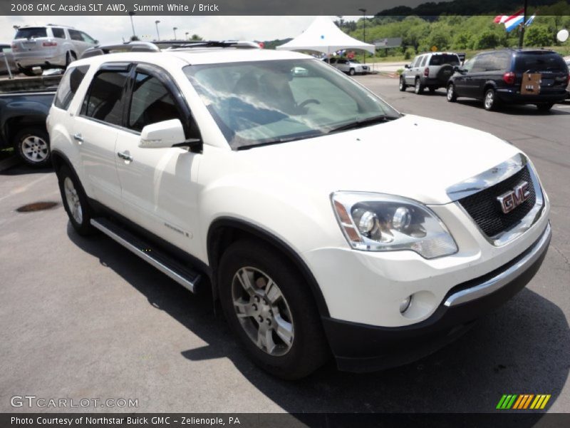 Summit White / Brick 2008 GMC Acadia SLT AWD