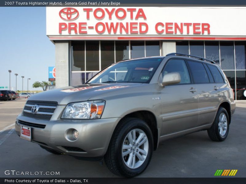 Sonora Gold Pearl / Ivory Beige 2007 Toyota Highlander Hybrid