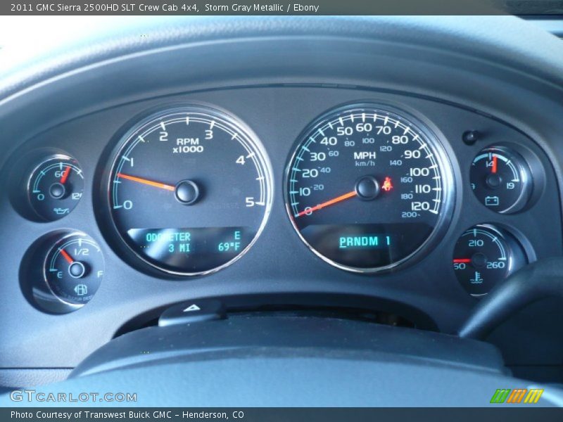 Storm Gray Metallic / Ebony 2011 GMC Sierra 2500HD SLT Crew Cab 4x4