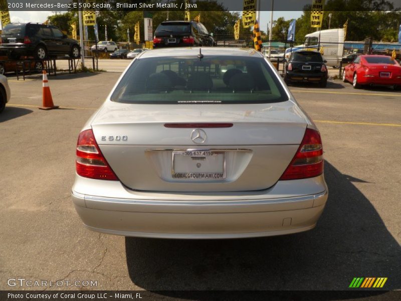 Brilliant Silver Metallic / Java 2003 Mercedes-Benz E 500 Sedan