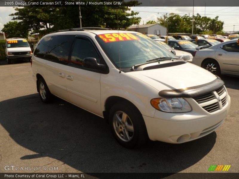 Stone White / Medium Slate Gray 2005 Dodge Grand Caravan SXT