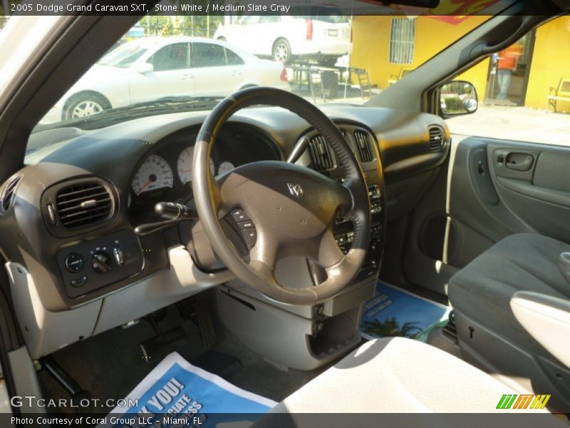 Stone White / Medium Slate Gray 2005 Dodge Grand Caravan SXT