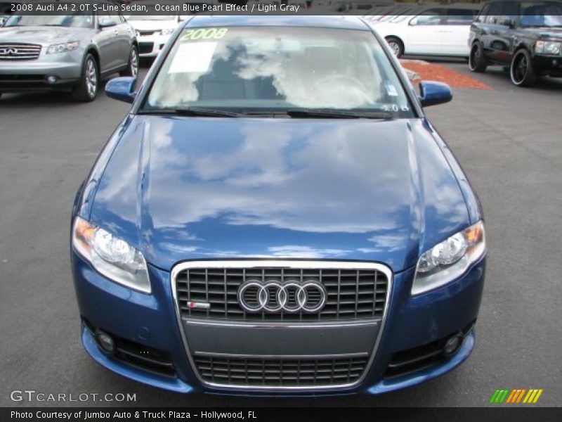 Ocean Blue Pearl Effect / Light Gray 2008 Audi A4 2.0T S-Line Sedan