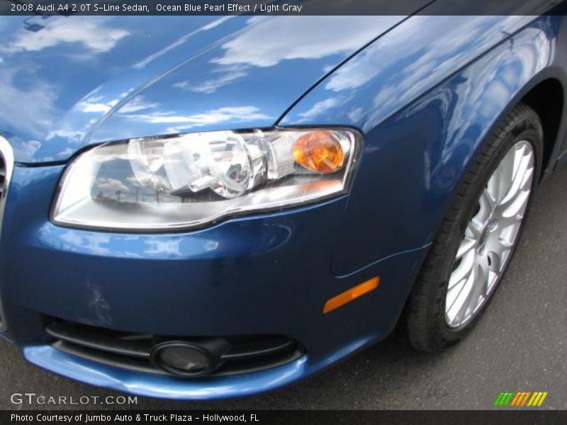 Ocean Blue Pearl Effect / Light Gray 2008 Audi A4 2.0T S-Line Sedan