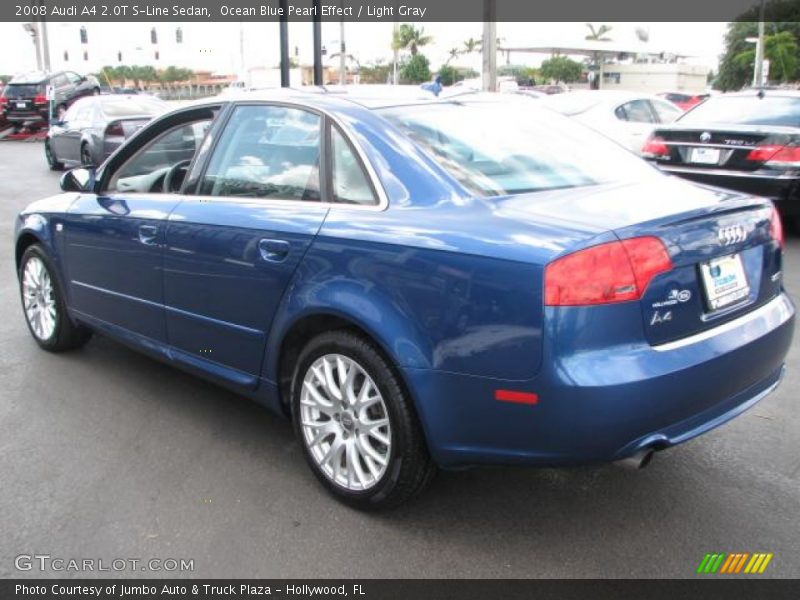 Ocean Blue Pearl Effect / Light Gray 2008 Audi A4 2.0T S-Line Sedan