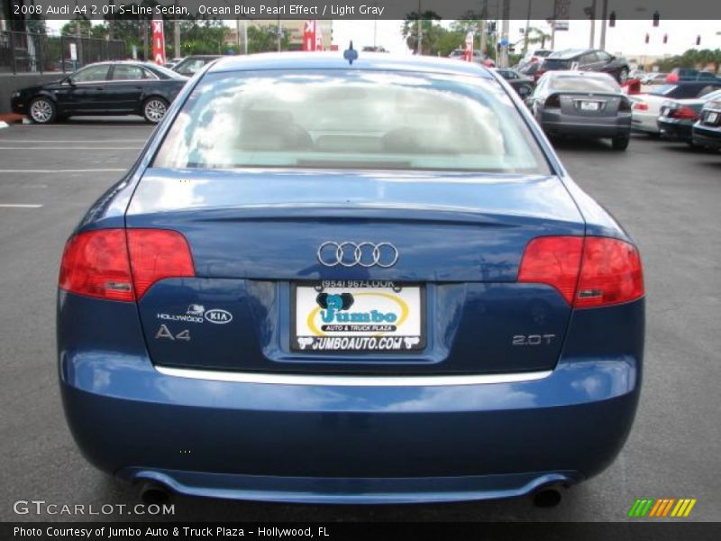 Ocean Blue Pearl Effect / Light Gray 2008 Audi A4 2.0T S-Line Sedan