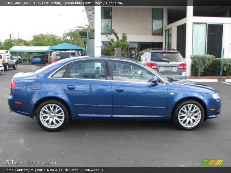 Ocean Blue Pearl Effect / Light Gray 2008 Audi A4 2.0T S-Line Sedan