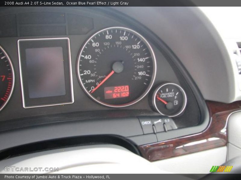 Ocean Blue Pearl Effect / Light Gray 2008 Audi A4 2.0T S-Line Sedan