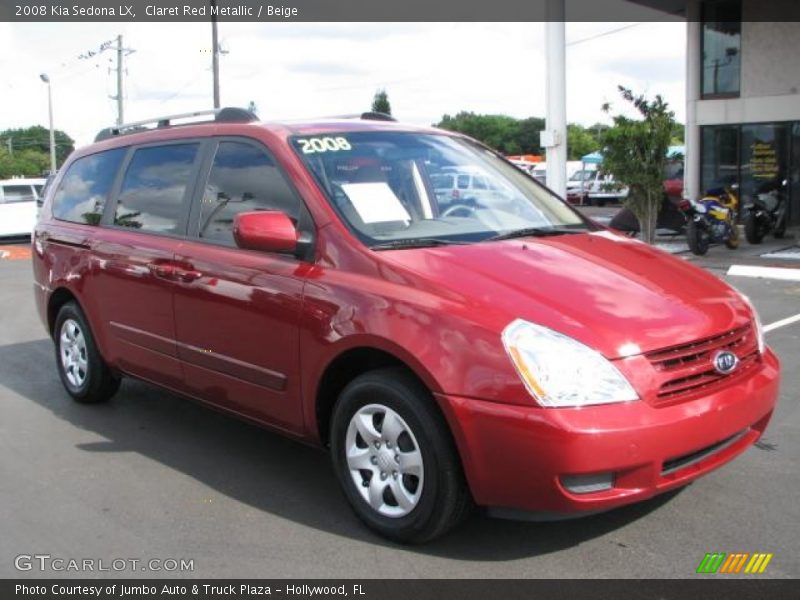 Claret Red Metallic / Beige 2008 Kia Sedona LX