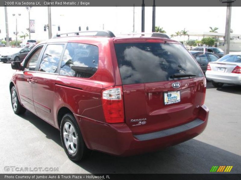 Claret Red Metallic / Beige 2008 Kia Sedona LX