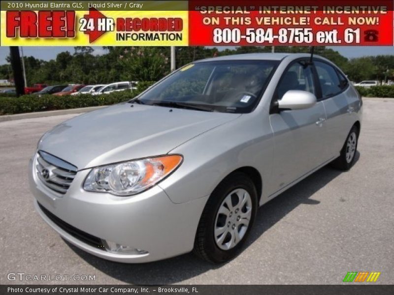 Liquid Silver / Gray 2010 Hyundai Elantra GLS
