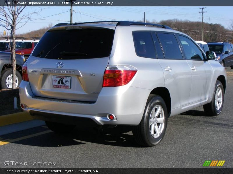 Classic Silver Metallic / Ash Gray 2008 Toyota Highlander 4WD