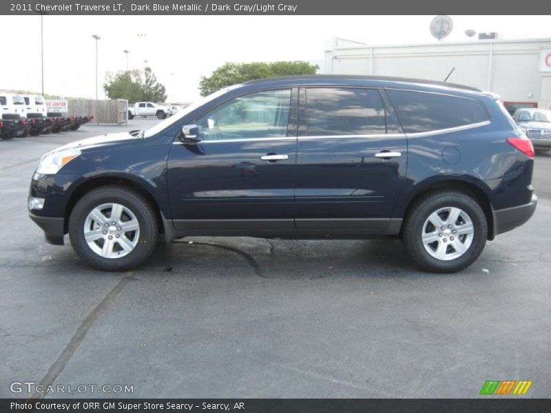 Dark Blue Metallic / Dark Gray/Light Gray 2011 Chevrolet Traverse LT