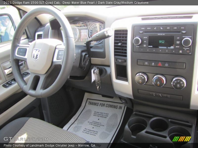 Deep Water Blue Pearl / Dark Slate Gray/Medium Graystone 2011 Dodge Ram 1500 SLT Quad Cab