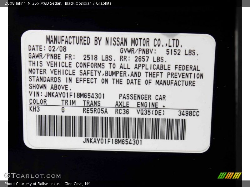 Black Obsidian / Graphite 2008 Infiniti M 35x AWD Sedan