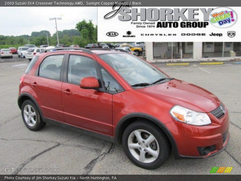 Sunlight Copper Metallic / Black 2009 Suzuki SX4 Crossover Technology AWD