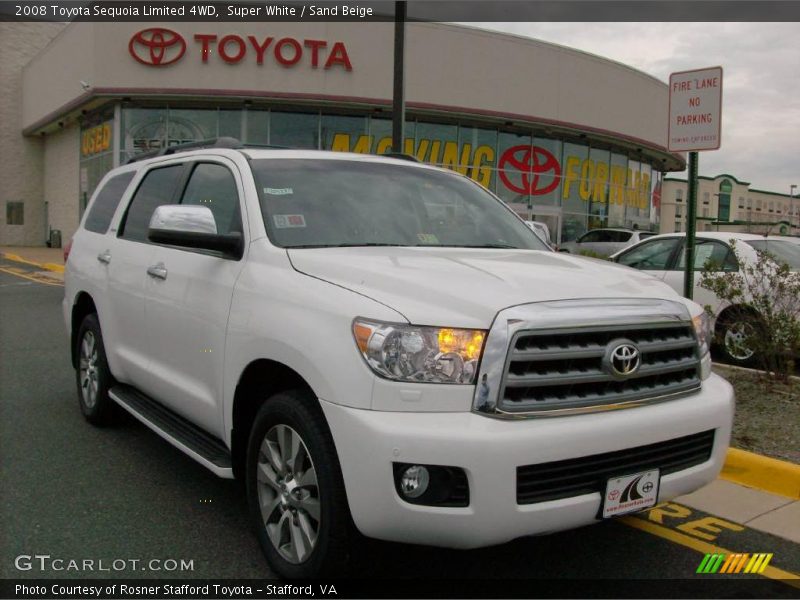 Super White / Sand Beige 2008 Toyota Sequoia Limited 4WD