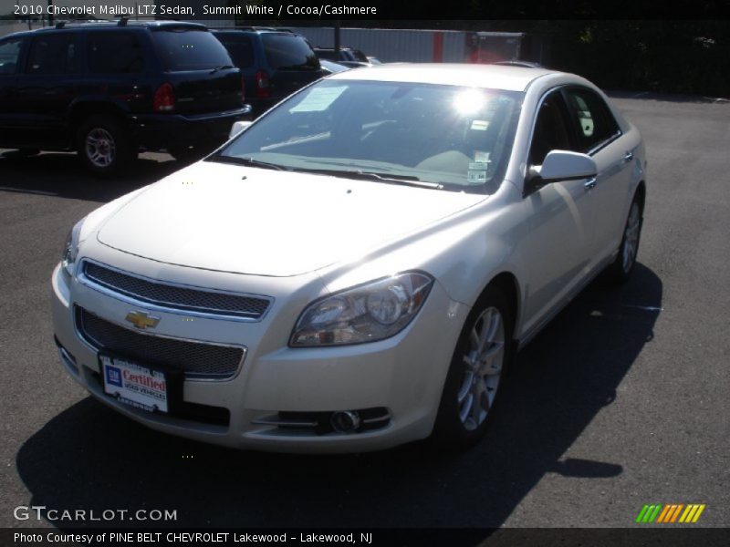 Summit White / Cocoa/Cashmere 2010 Chevrolet Malibu LTZ Sedan