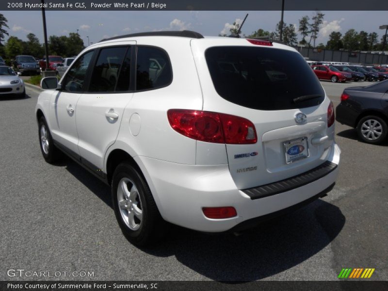 Powder White Pearl / Beige 2008 Hyundai Santa Fe GLS