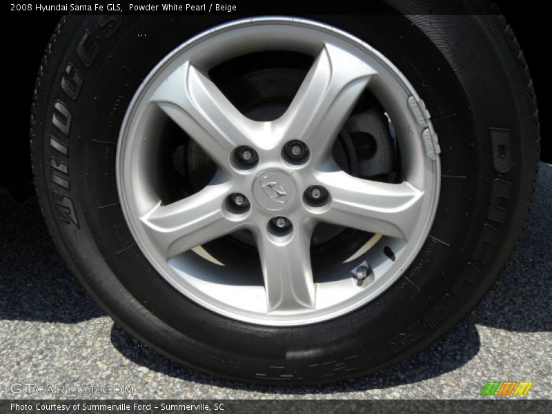 Powder White Pearl / Beige 2008 Hyundai Santa Fe GLS
