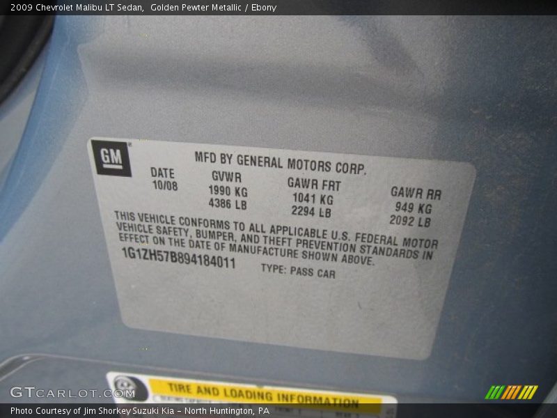 Golden Pewter Metallic / Ebony 2009 Chevrolet Malibu LT Sedan