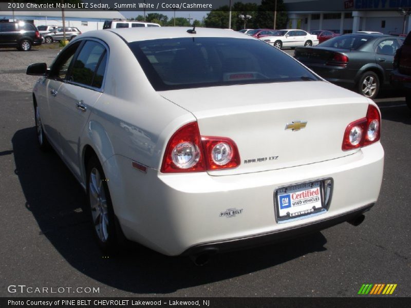 Summit White / Cocoa/Cashmere 2010 Chevrolet Malibu LTZ Sedan