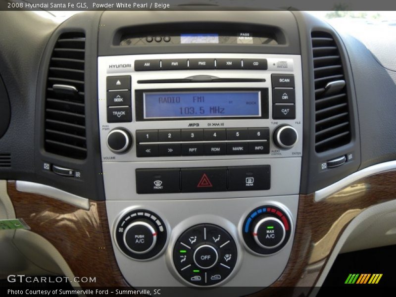 Powder White Pearl / Beige 2008 Hyundai Santa Fe GLS