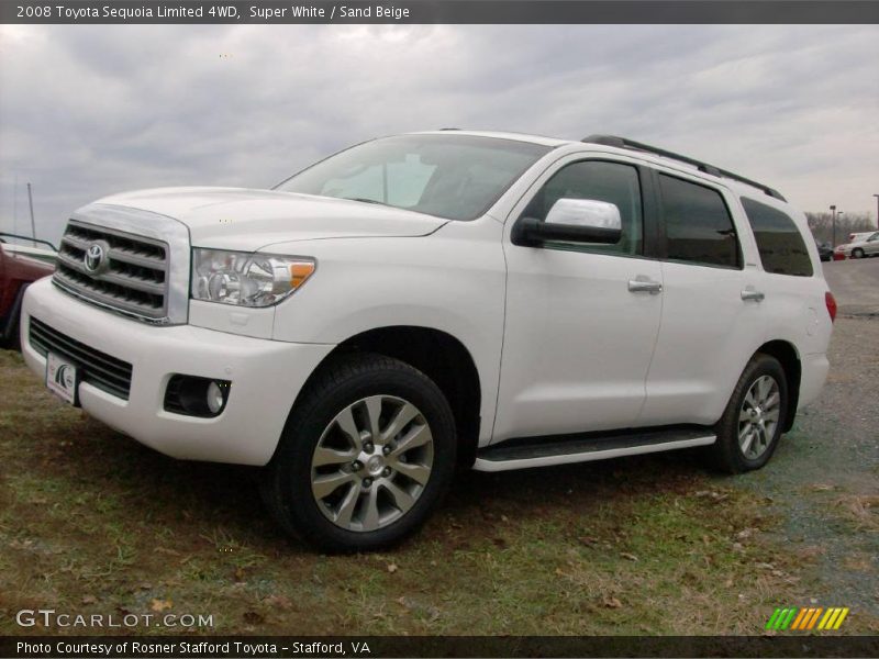 Super White / Sand Beige 2008 Toyota Sequoia Limited 4WD