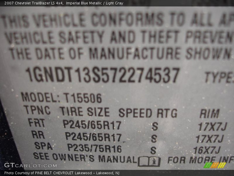 Imperial Blue Metallic / Light Gray 2007 Chevrolet TrailBlazer LS 4x4
