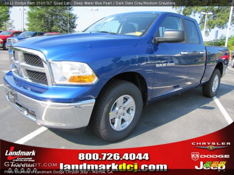 Deep Water Blue Pearl / Dark Slate Gray/Medium Graystone 2011 Dodge Ram 1500 SLT Quad Cab