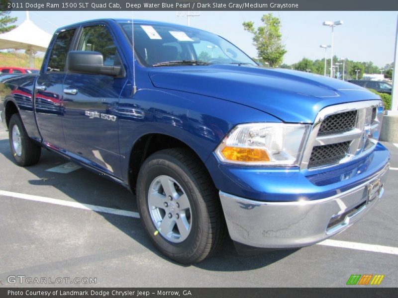 Deep Water Blue Pearl / Dark Slate Gray/Medium Graystone 2011 Dodge Ram 1500 SLT Quad Cab