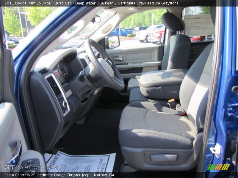 Deep Water Blue Pearl / Dark Slate Gray/Medium Graystone 2011 Dodge Ram 1500 SLT Quad Cab