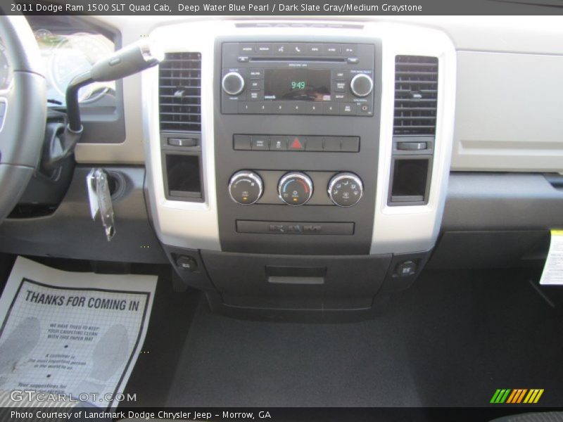 Deep Water Blue Pearl / Dark Slate Gray/Medium Graystone 2011 Dodge Ram 1500 SLT Quad Cab