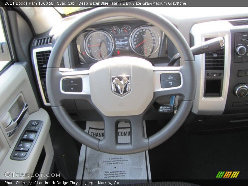 Deep Water Blue Pearl / Dark Slate Gray/Medium Graystone 2011 Dodge Ram 1500 SLT Quad Cab