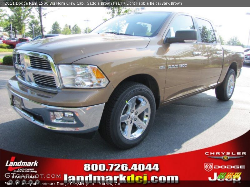 Saddle Brown Pearl / Light Pebble Beige/Bark Brown 2011 Dodge Ram 1500 Big Horn Crew Cab