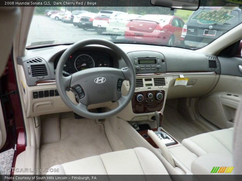 Dark Cherry Red / Beige 2008 Hyundai Sonata GLS