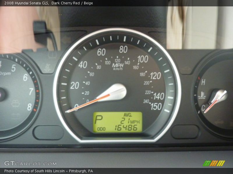 Dark Cherry Red / Beige 2008 Hyundai Sonata GLS